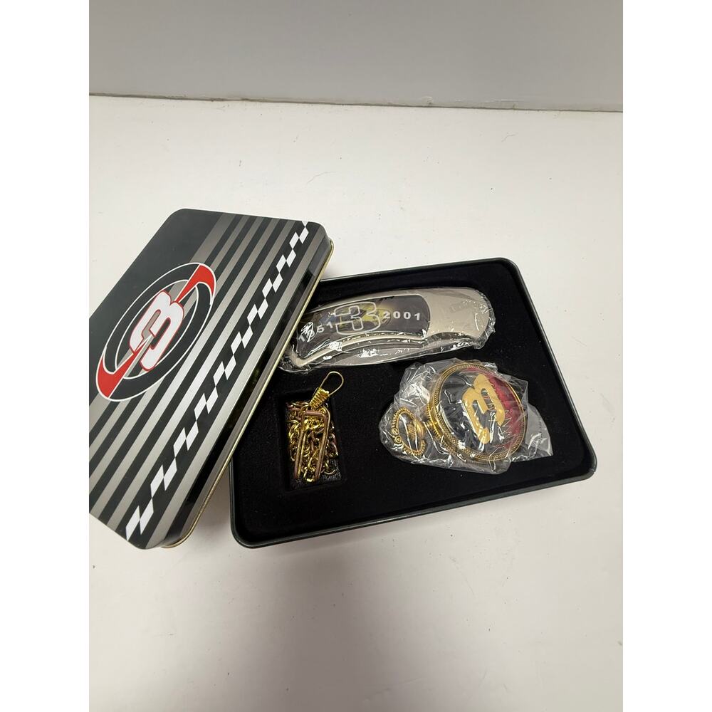 Dale Earnhardt Sr 3 Legend NASCAR Pocket Watch Knife Gift Set Tin Case Sealed